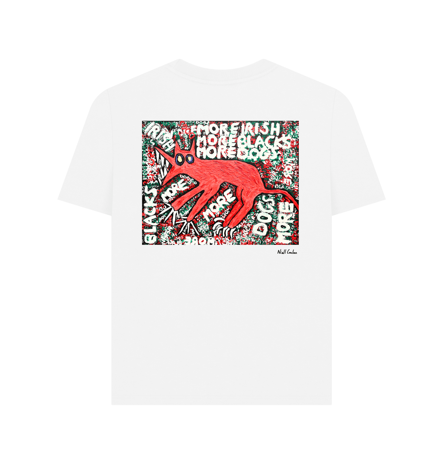 White Printed T-shirt Back