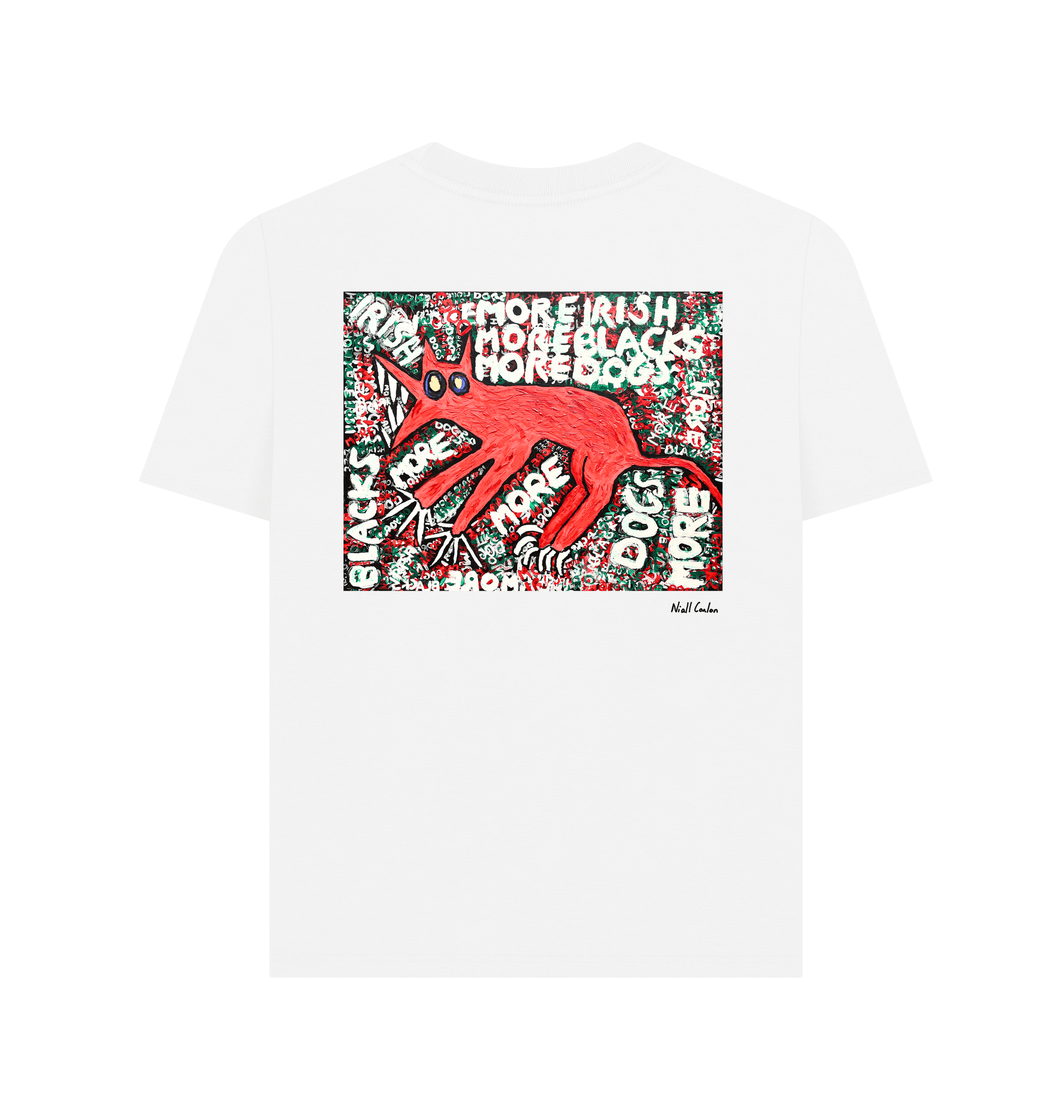 White Printed T-shirt Back