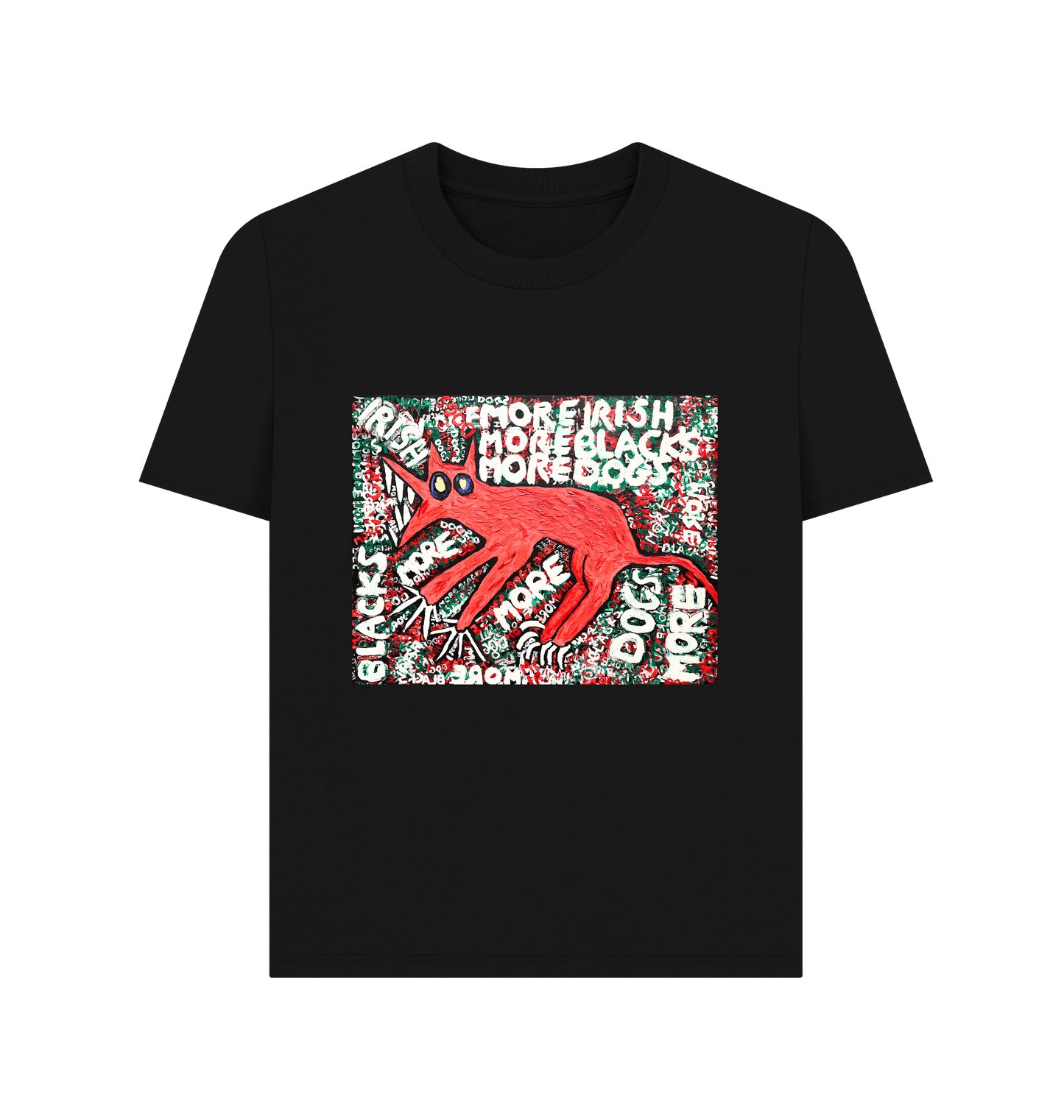 Black Printed T-shirt Front