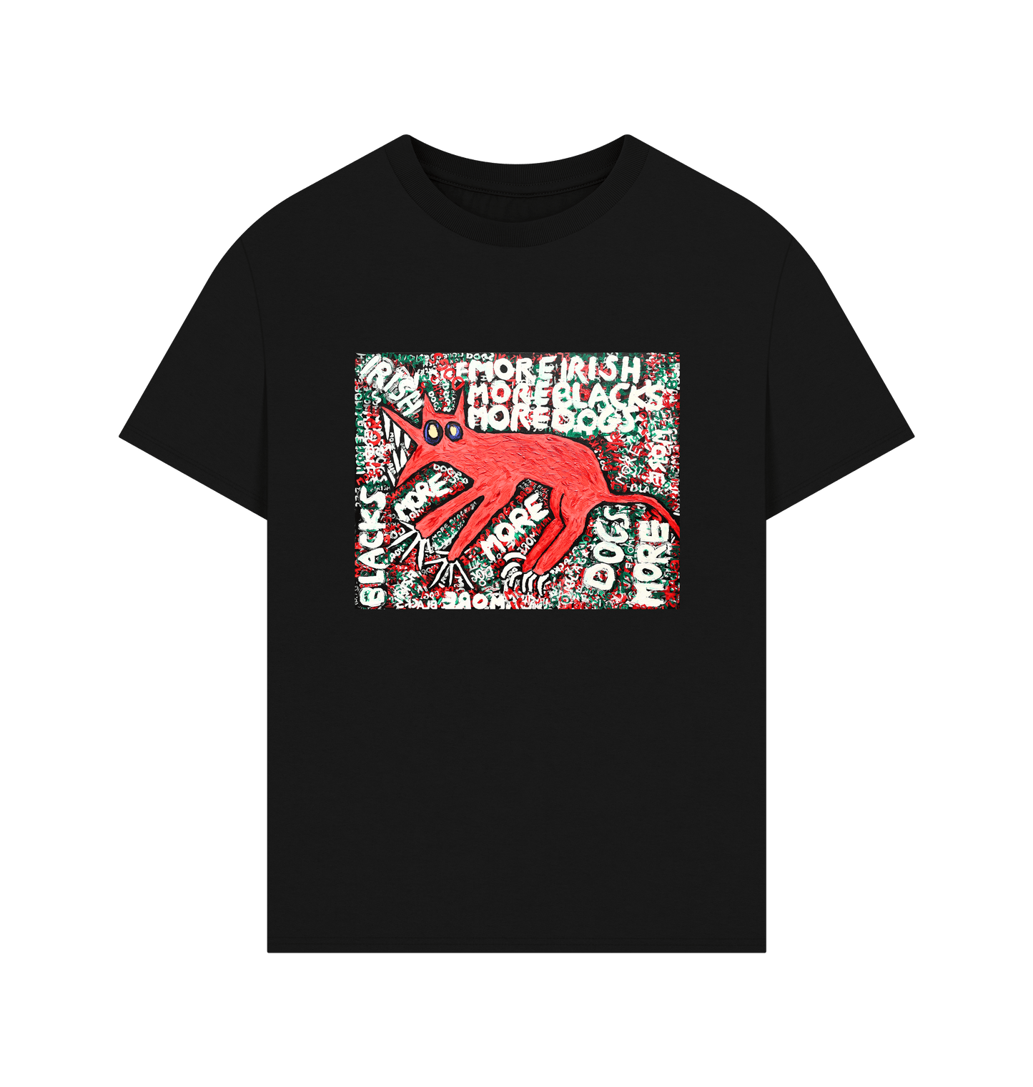 Black Printed T-shirt Front