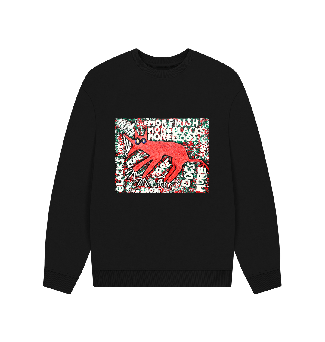 Black Printed Sweater Front